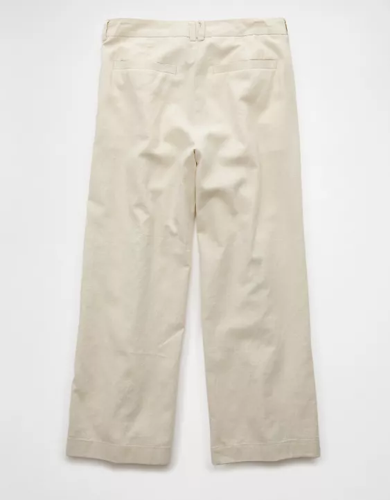 Aeo AE Linen-Blend Stovepipe Crop Trouser