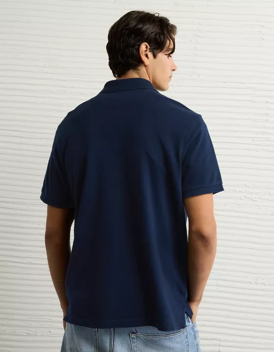 Aeo AE Lived-In Stretch Pique Polo Shirt