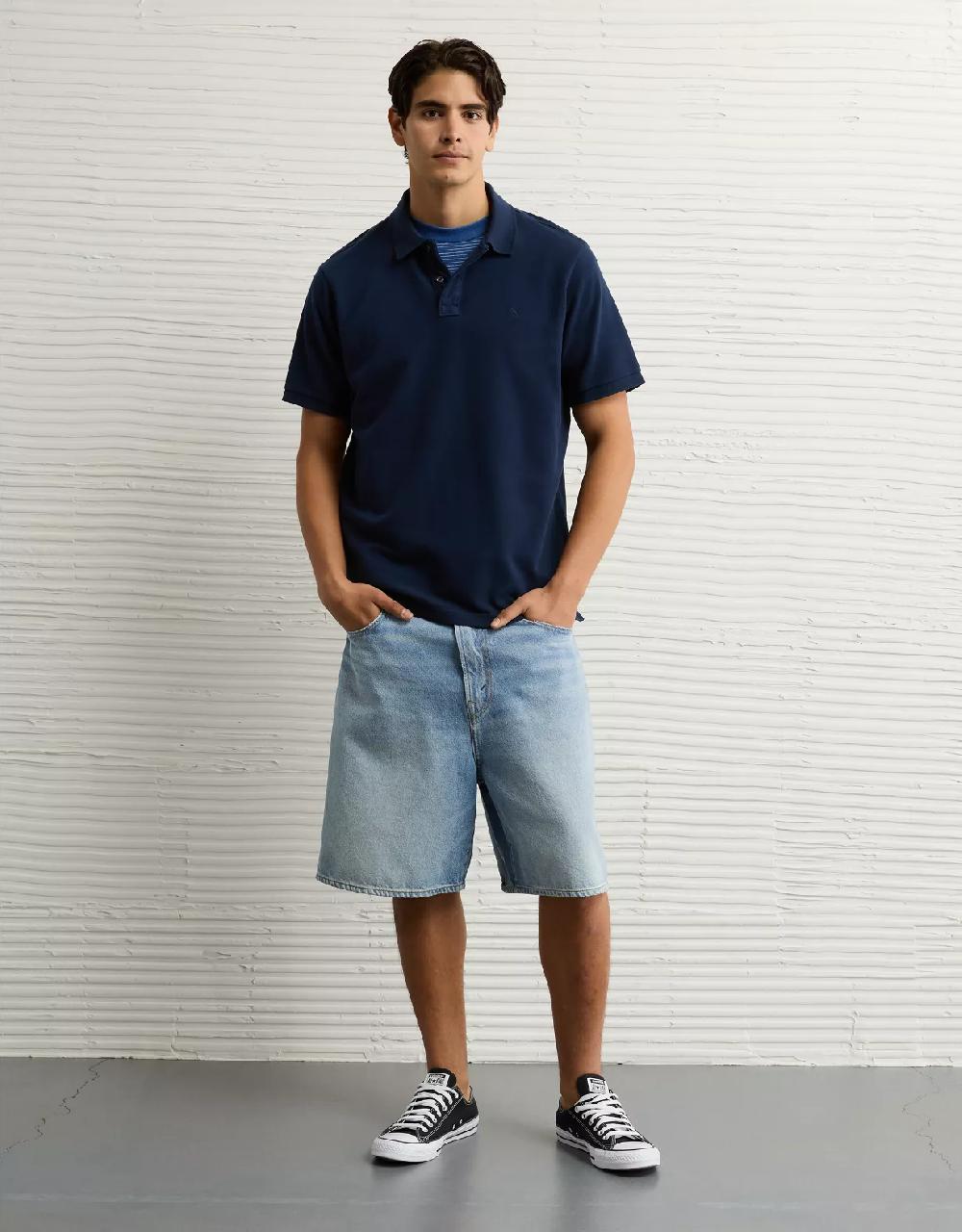 aeo AE Lived-In Stretch Pique Polo Shirt