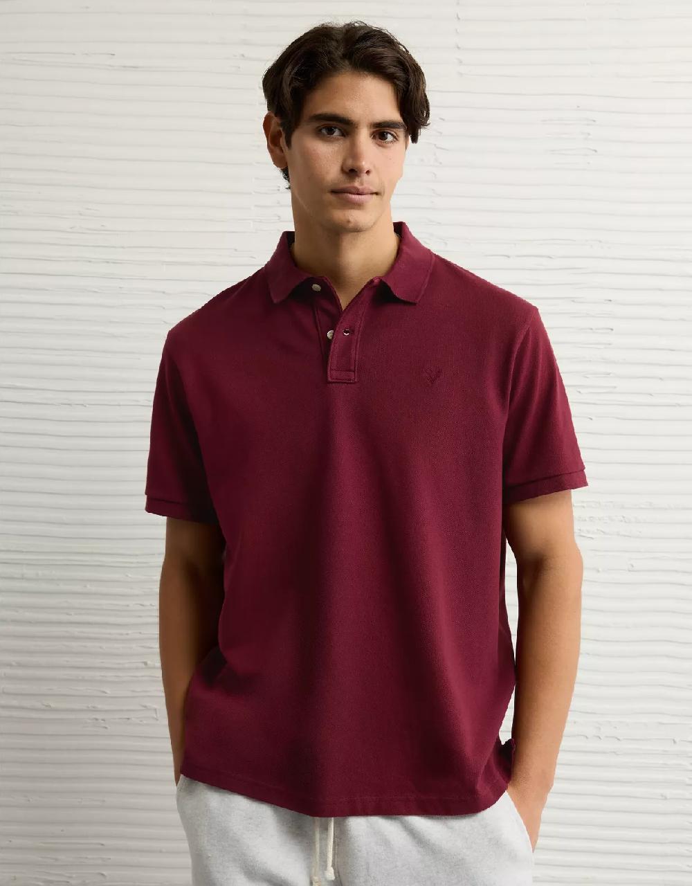 aeo AE Lived-In Stretch Pique Polo Shirt