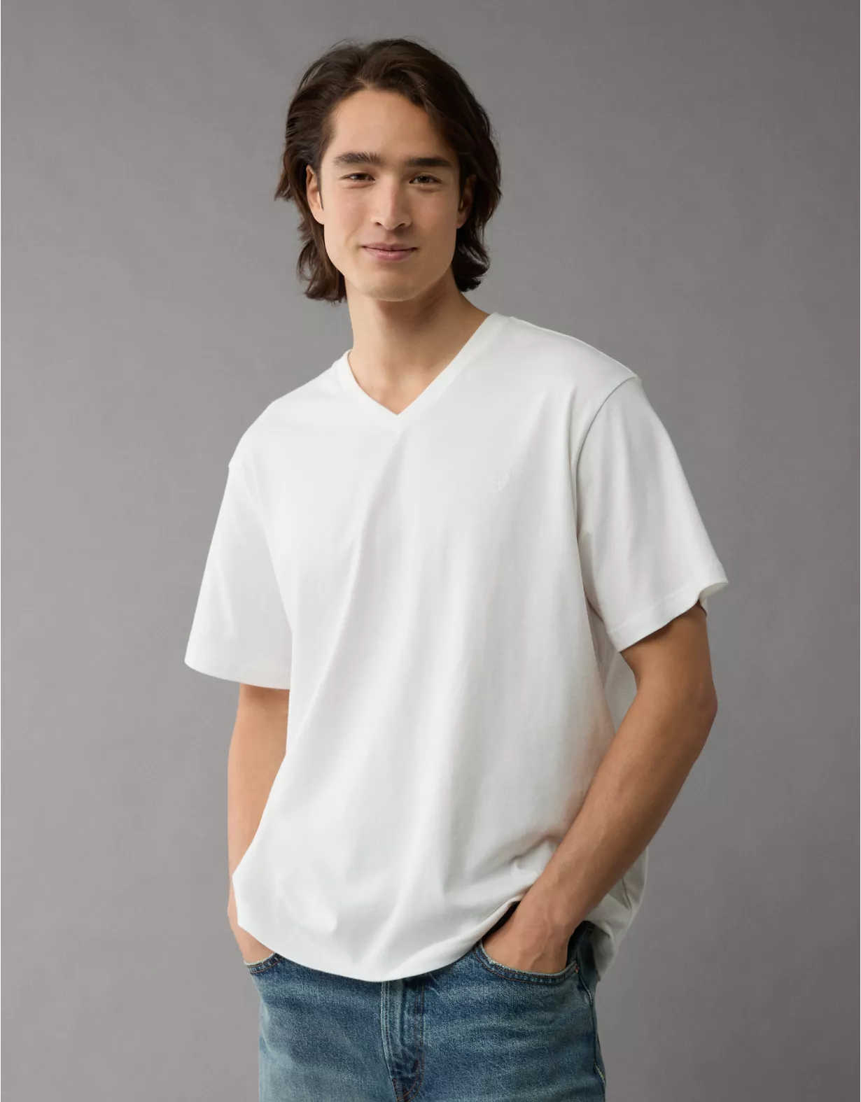 aeo AE Lived-In V-Neck T-Shirt