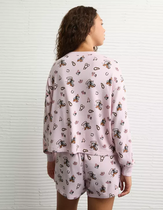 Aeo AE Luxe Plush Mickey Mouse PJ Set