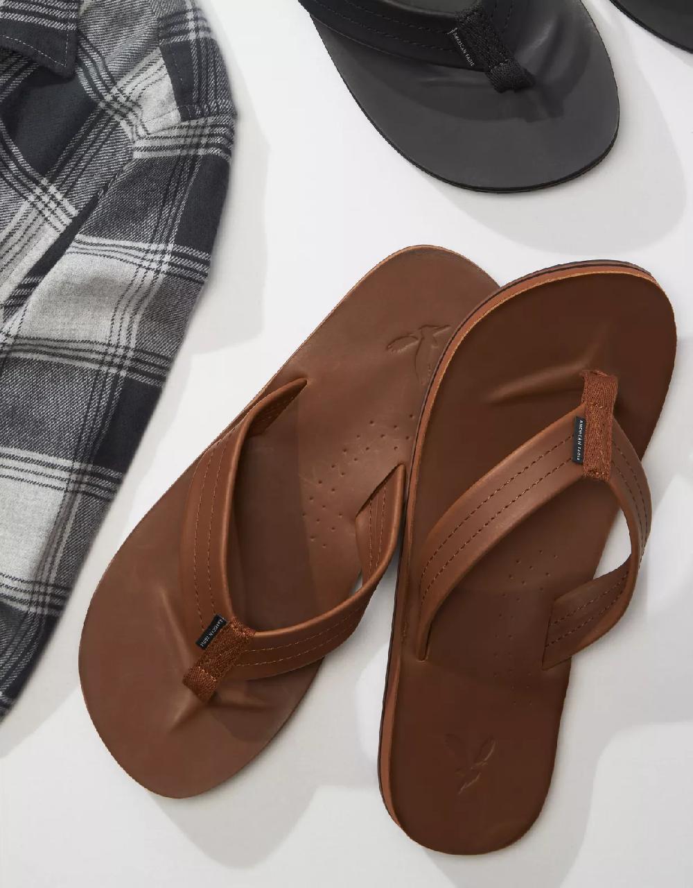 aeo AE Men's Leather Flip Flop
