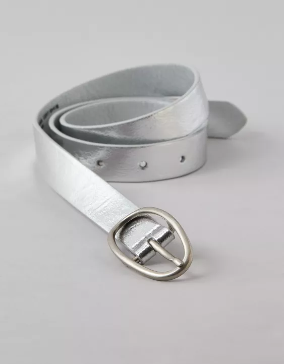 Aeo AE Metallic Oval-Buckle Belt
