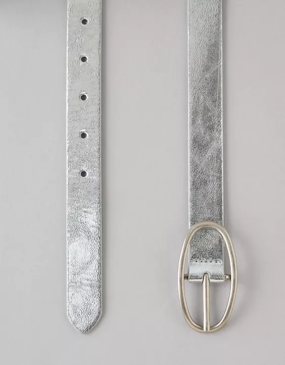 Aeo AE Metallic Oval-Buckle Belt