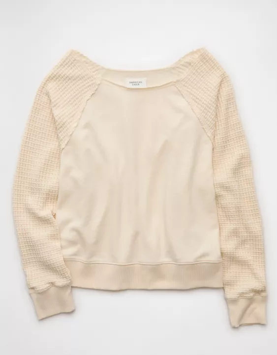 Aeo AE Mixed Knit Sweatshirt