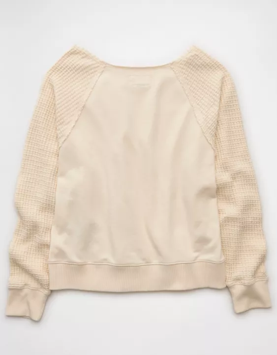 Aeo AE Mixed Knit Sweatshirt