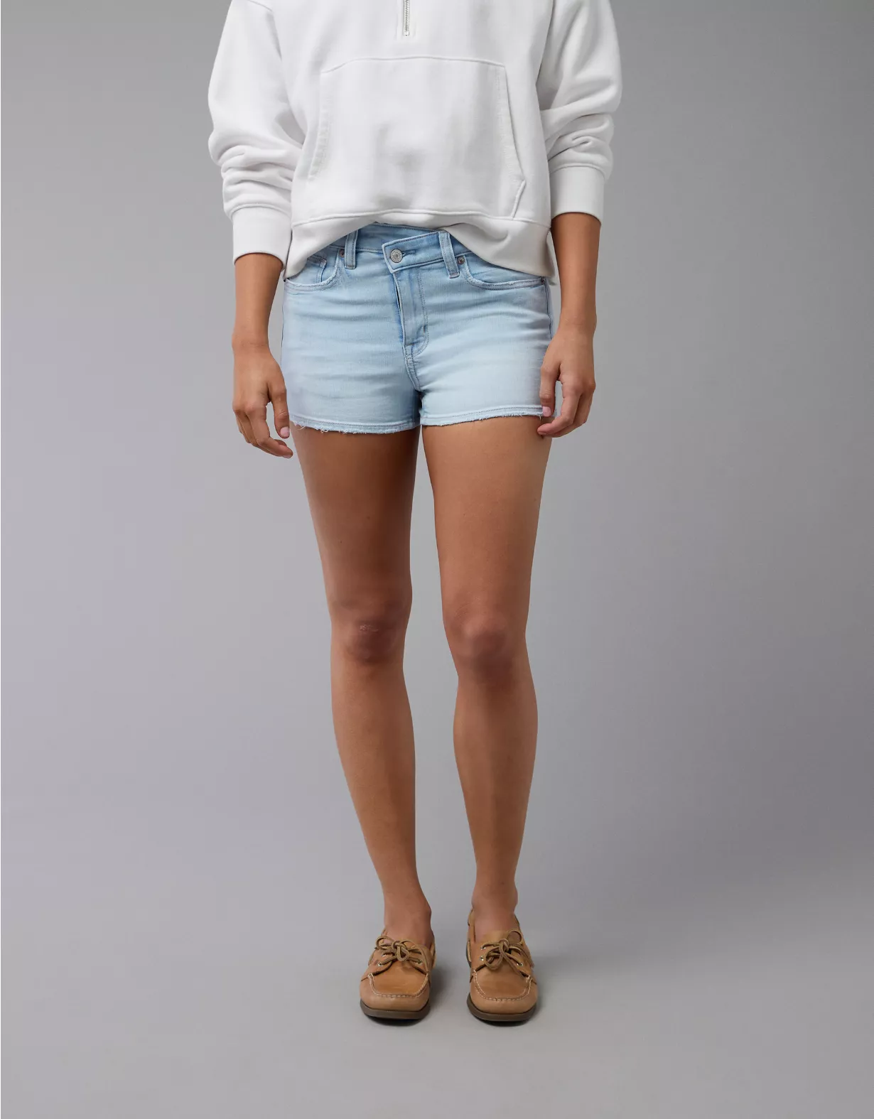aeo AE Next Level High-Waisted Denim Short Short