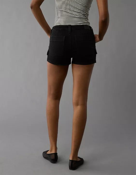 Aeo AE Next Level High-Waisted Denim Short Short