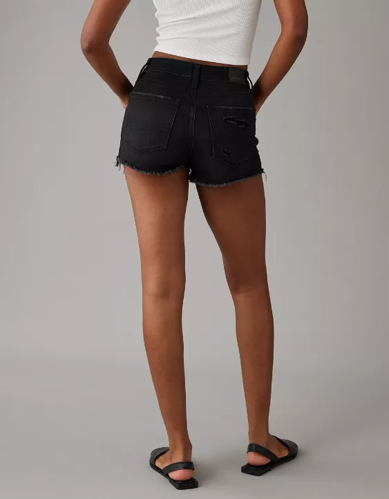 Aeo AE Next Level High-Waisted Denim Short Short