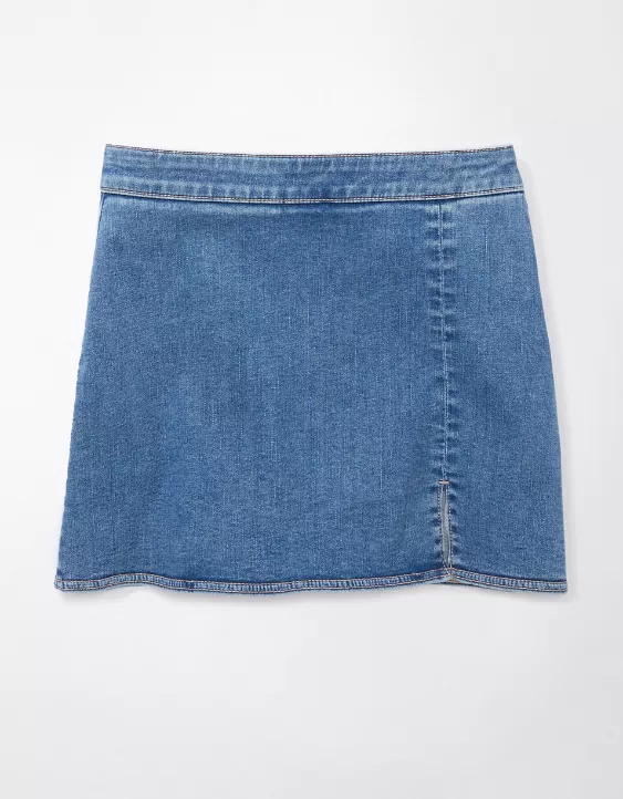 Aeo AE Next Level High-Waisted Denim Skort