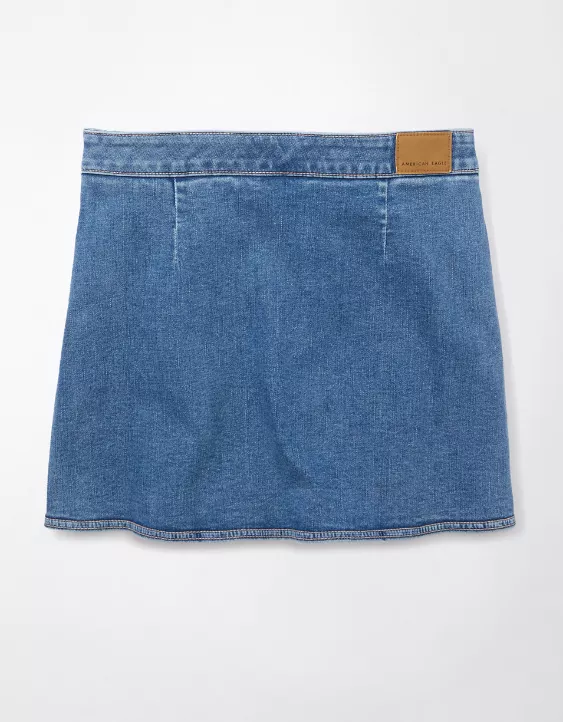 Aeo AE Next Level High-Waisted Denim Skort