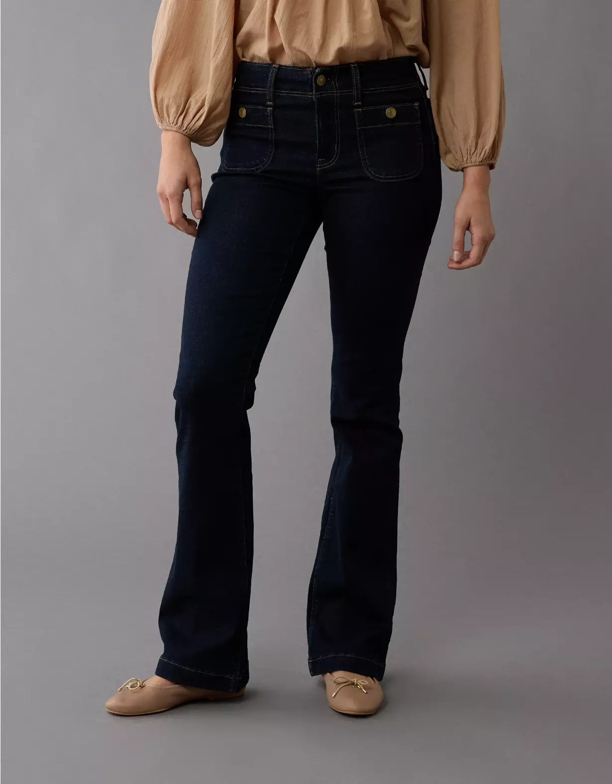 aeo AE Next Level Low-Rise Kick Bootcut Jean