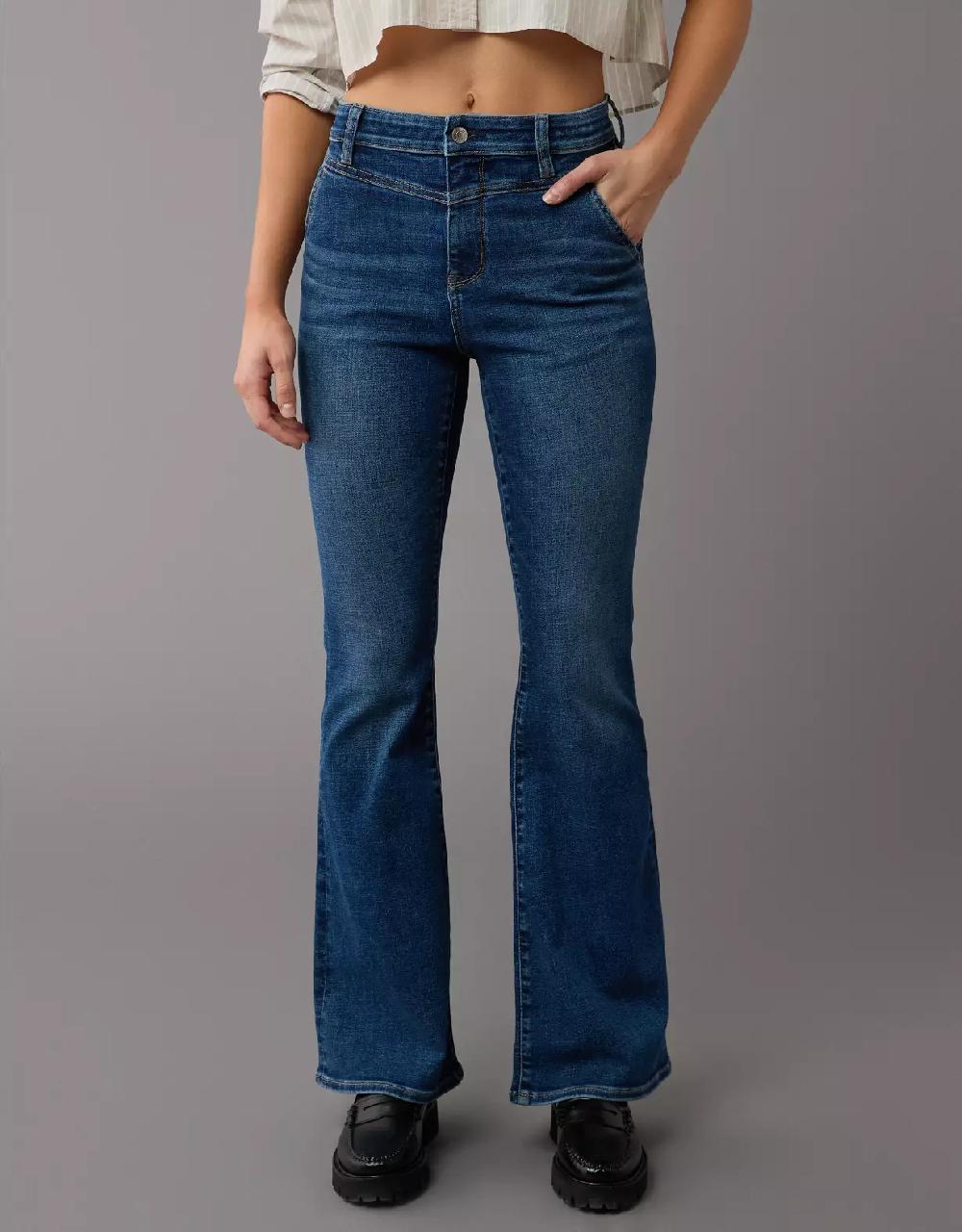 aeo AE Next Level Super High-Waisted Flare Jean