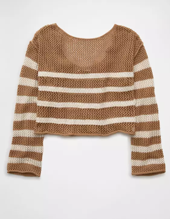 Aeo AE Off The Shoulder Crochet Sweater