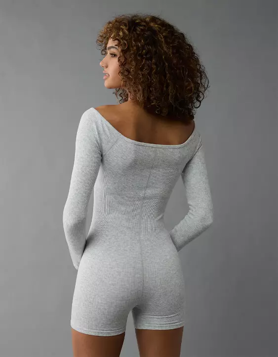 Aeo AE Off-The-Shoulder Seamless Lounge Romper