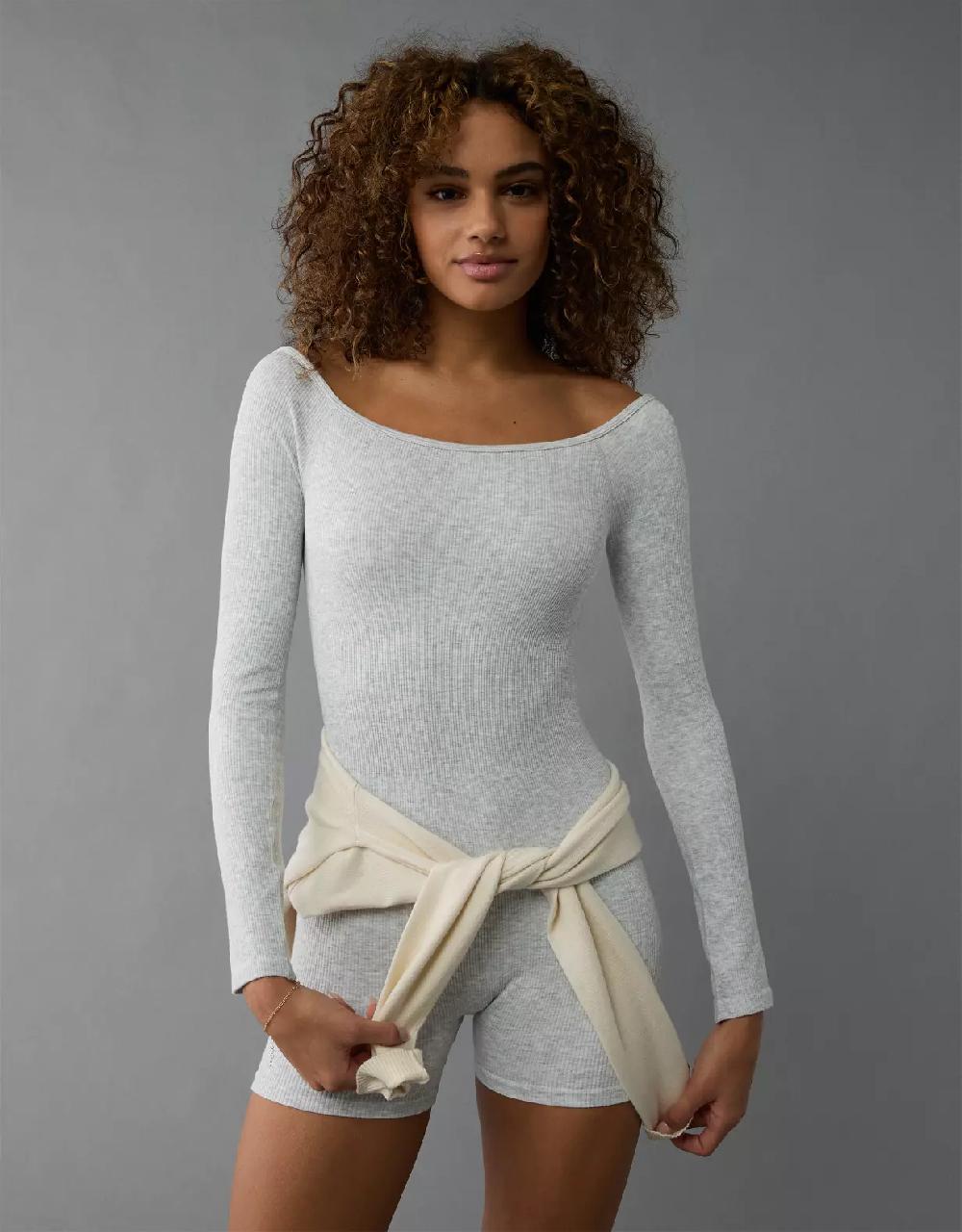 aeo AE Off-The-Shoulder Seamless Lounge Romper