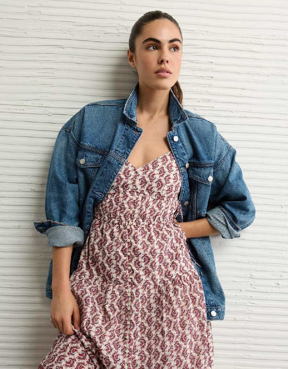 aeo AE Oversized Boyfriend Denim Jacket