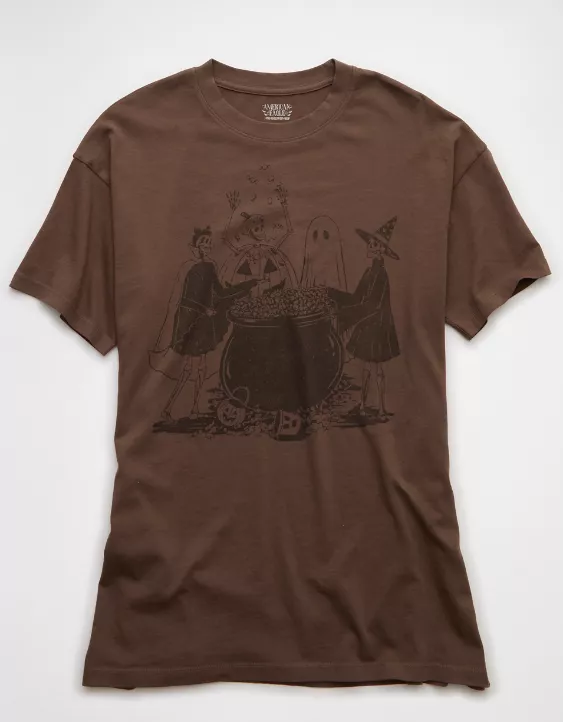 Aeo AE Oversized Halloween Graphic T-Shirt