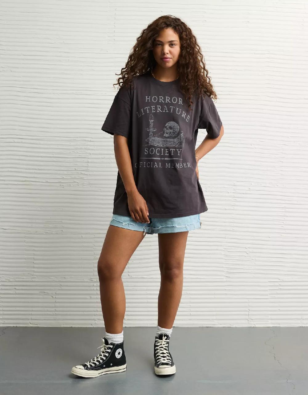 aeo AE Oversized Halloween Graphic T-Shirt