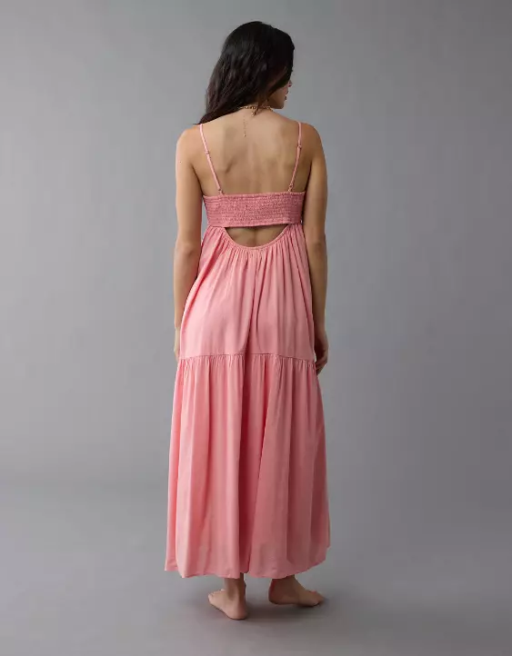 Aeo AE Pintuck Babydoll Maxi Dress
