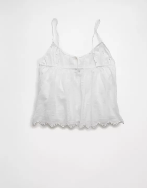 Aeo AE Pintuck Tie Front Cami
