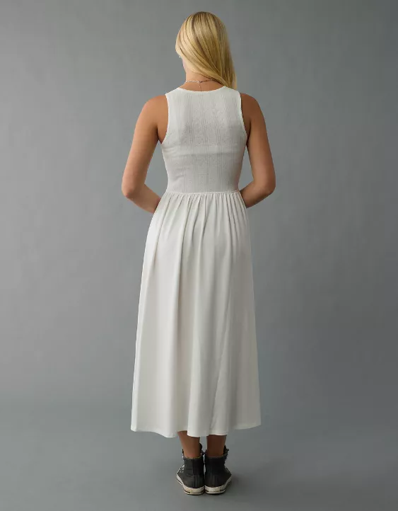 Aeo AE Pointelle Knit Midi Dress
