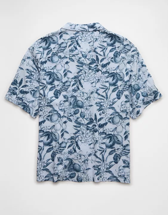 Aeo AE Poolside Floral Button-Up Shirt