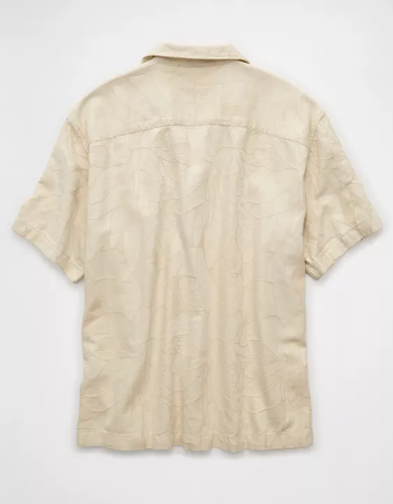 Aeo AE Poolside Linen-Blend Floral Button-Up Shirt