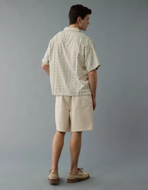 Aeo AE Poolside Printed Button-Up Shirt