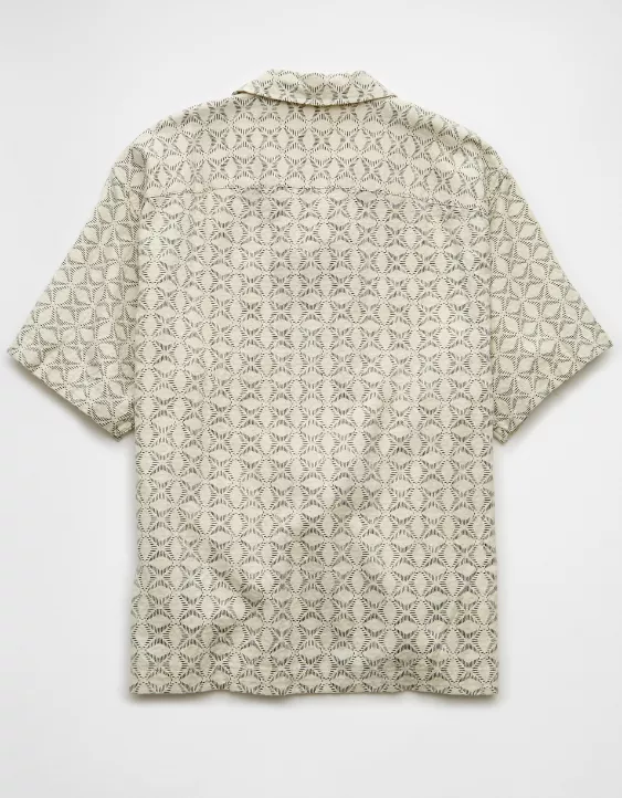 Aeo AE Poolside Printed Button-Up Shirt
