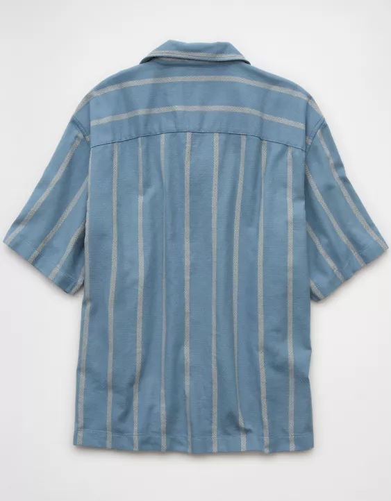 Aeo AE Poolside Striped Button-Up Shirt