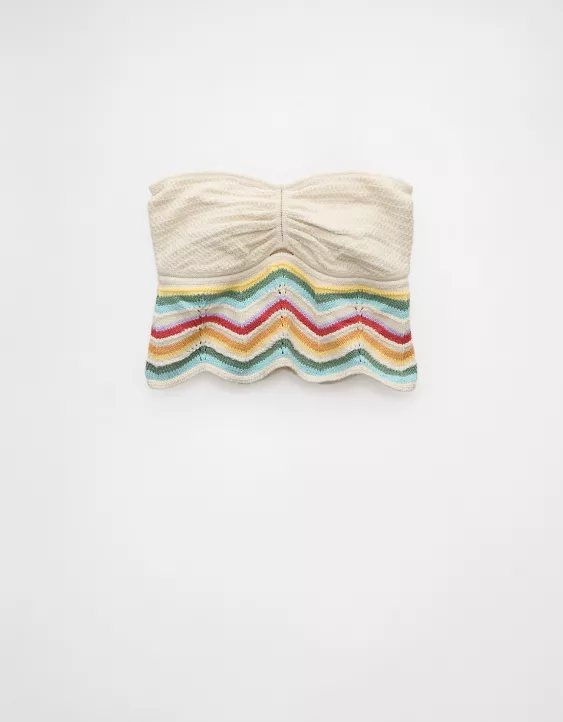 Aeo AE Pride Cropped Chevron Crochet Tube Top
