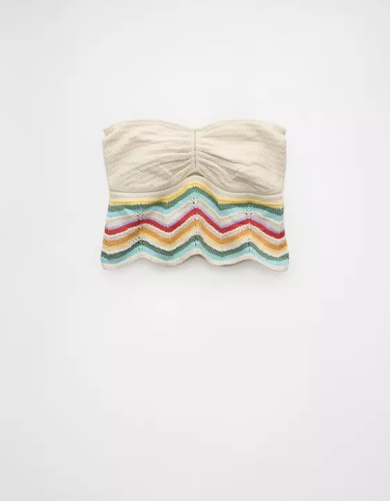 Aeo AE Pride Cropped Chevron Crochet Tube Top