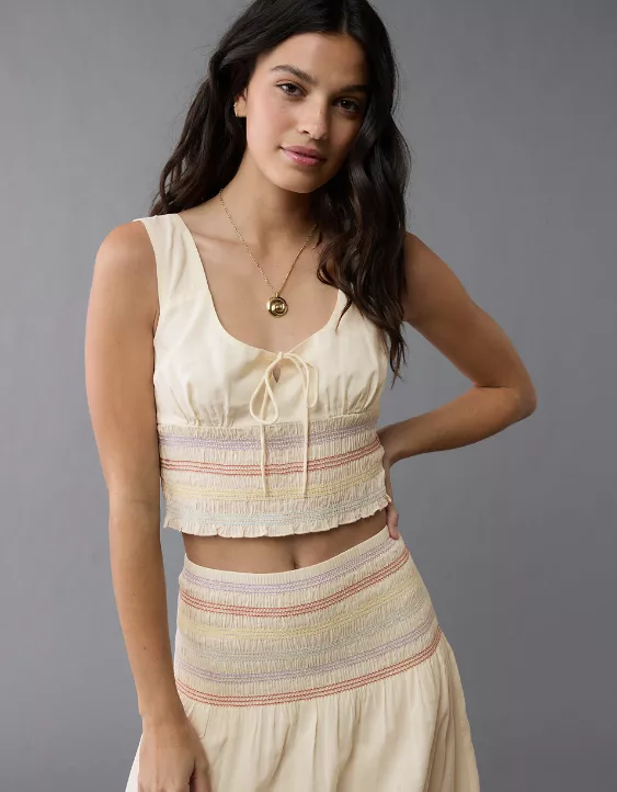 Aeo AE Pride Smocked Crop Top