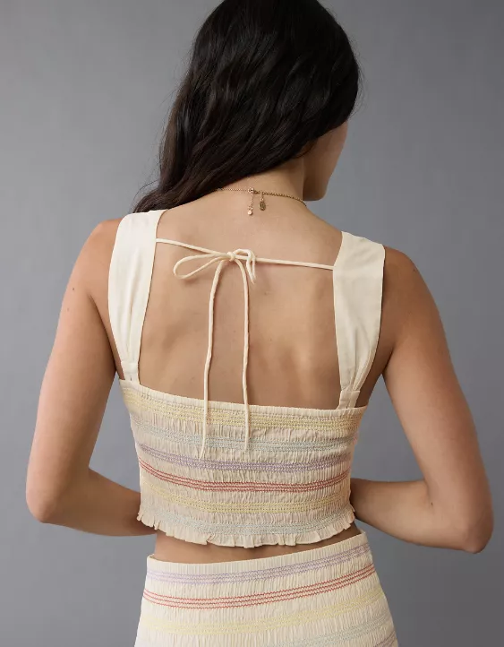 Aeo AE Pride Smocked Crop Top