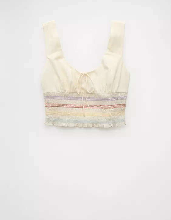 Aeo AE Pride Smocked Crop Top