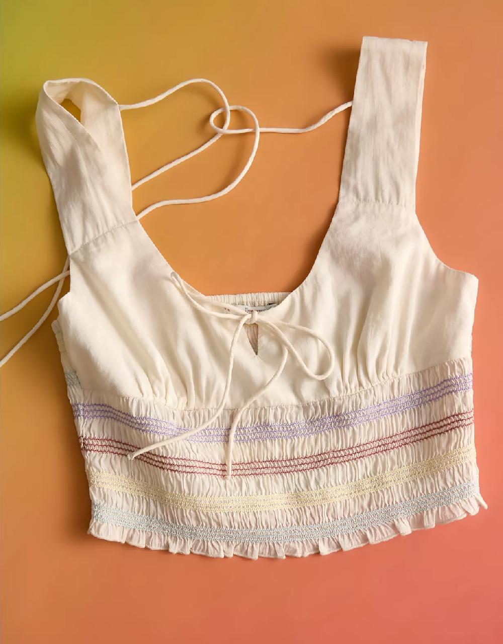 aeo AE Pride Smocked Crop Top