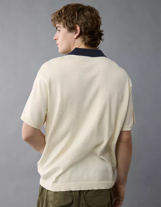 Aeo AE Pride Weekend Sweater Polo Shirt