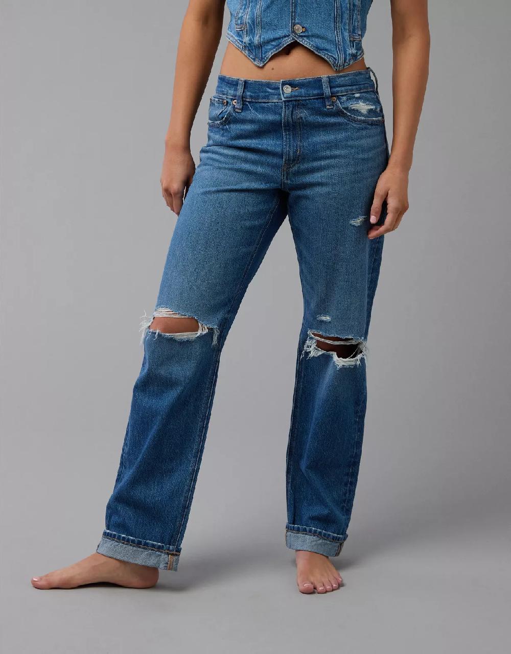 aeo AE Ripped Low-Rise Ex-Boyfriend Jean