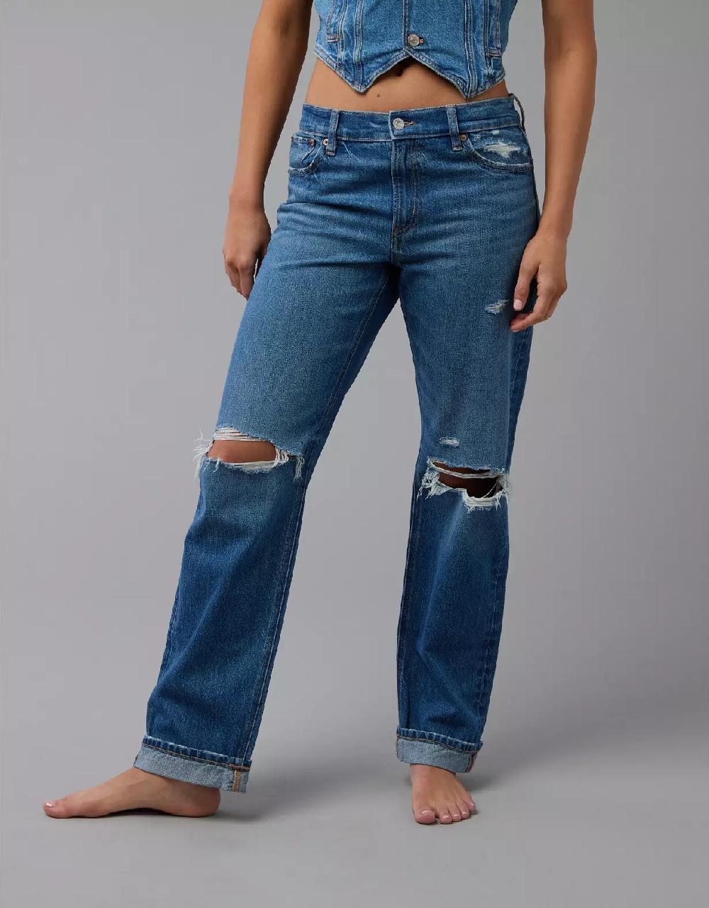 aeo AE Ripped Low-Rise Ex-Boyfriend Jean