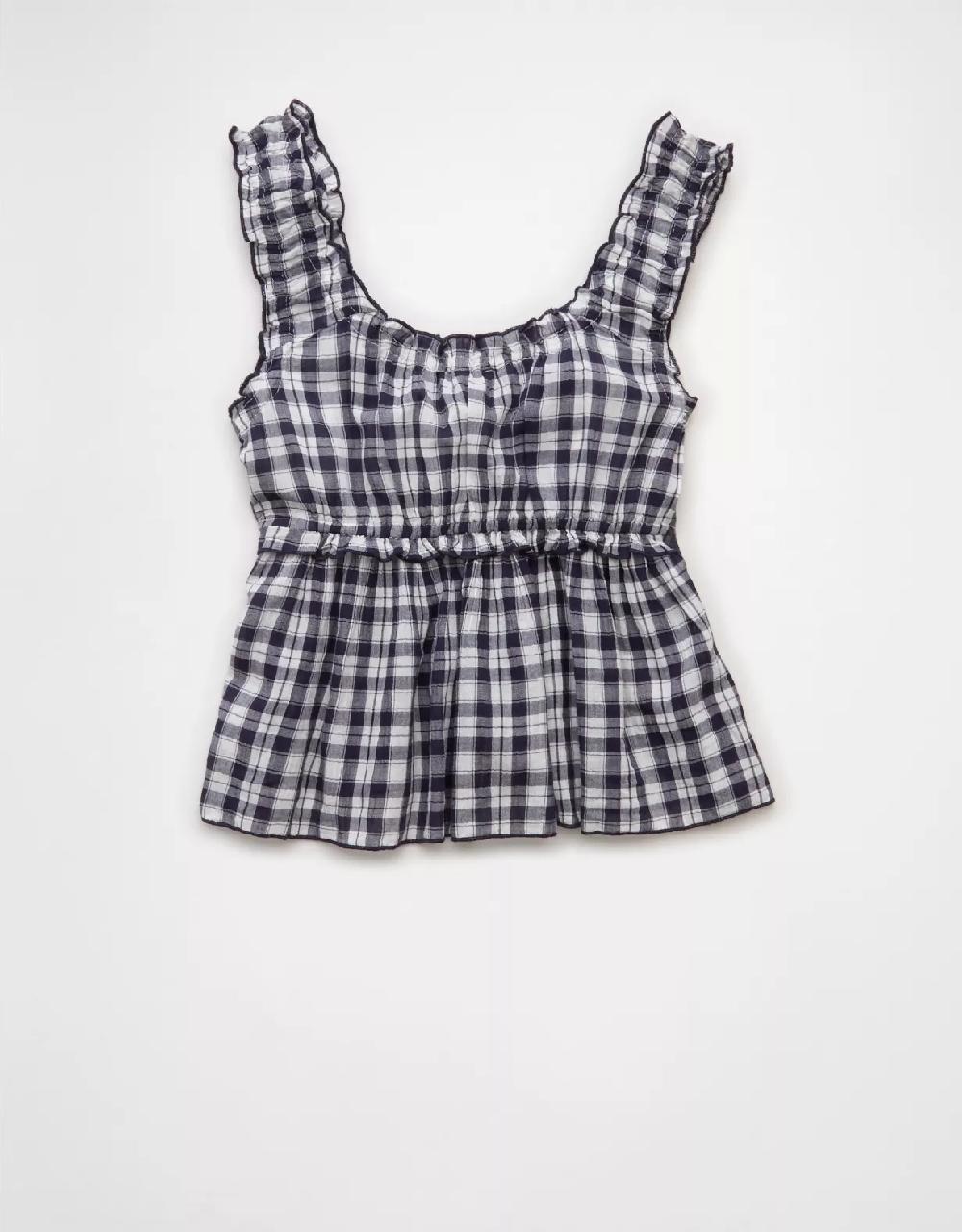 Aeo AE Ruched Strap Cropped Tank Top