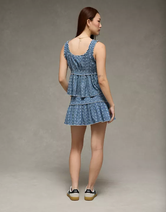 Aeo AE Ruched Strap Cropped Tank Top