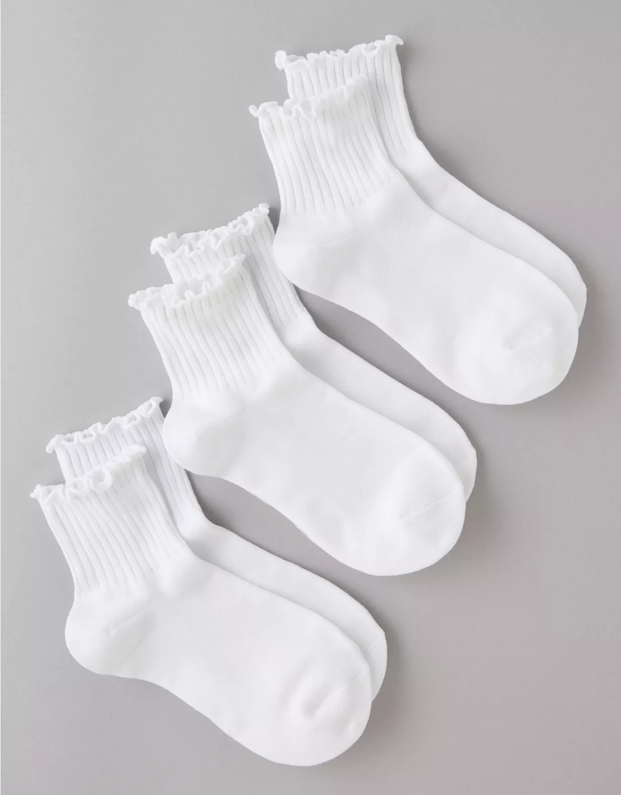 aeo AE Ruffle Boyfriend Socks 3-Pack