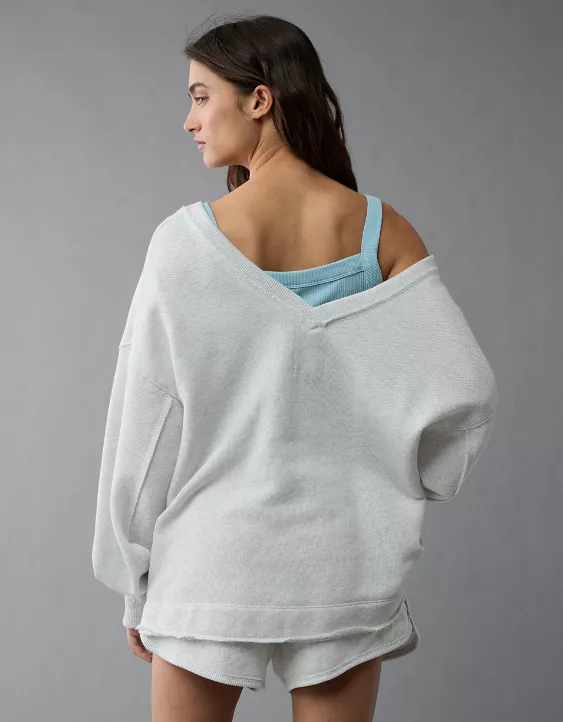 Aeo AE Saltwash Double V-Neck Sweatshirt