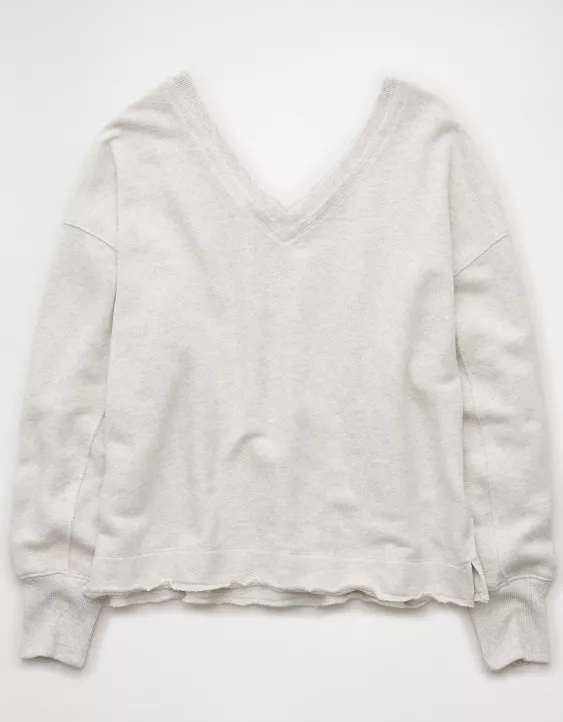 Aeo AE Saltwash Double V-Neck Sweatshirt