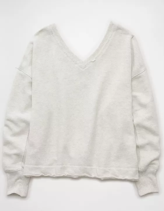 Aeo AE Saltwash Double V-Neck Sweatshirt