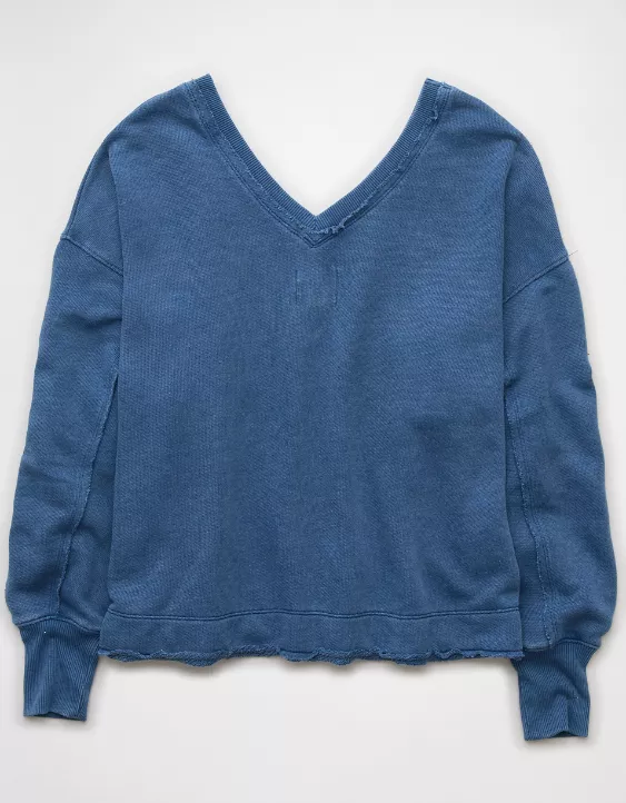 Aeo AE Saltwash Double V-Neck Sweatshirt