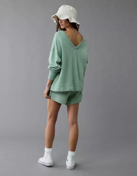 Aeo AE Saltwash Double V-Neck Sweatshirt