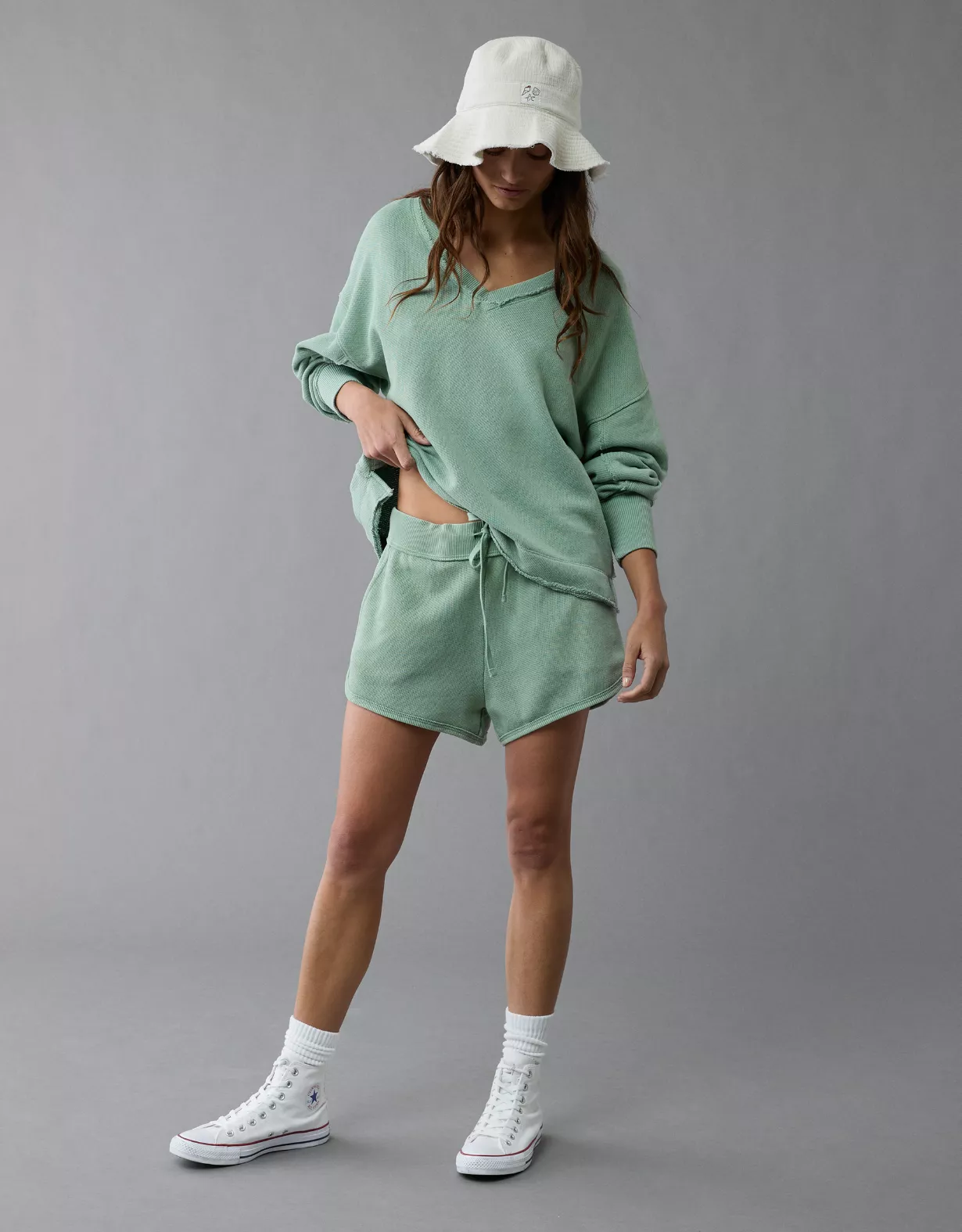 aeo AE Saltwash Double V-Neck Sweatshirt